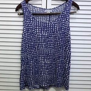 Cotton On blue patterned tank, size M